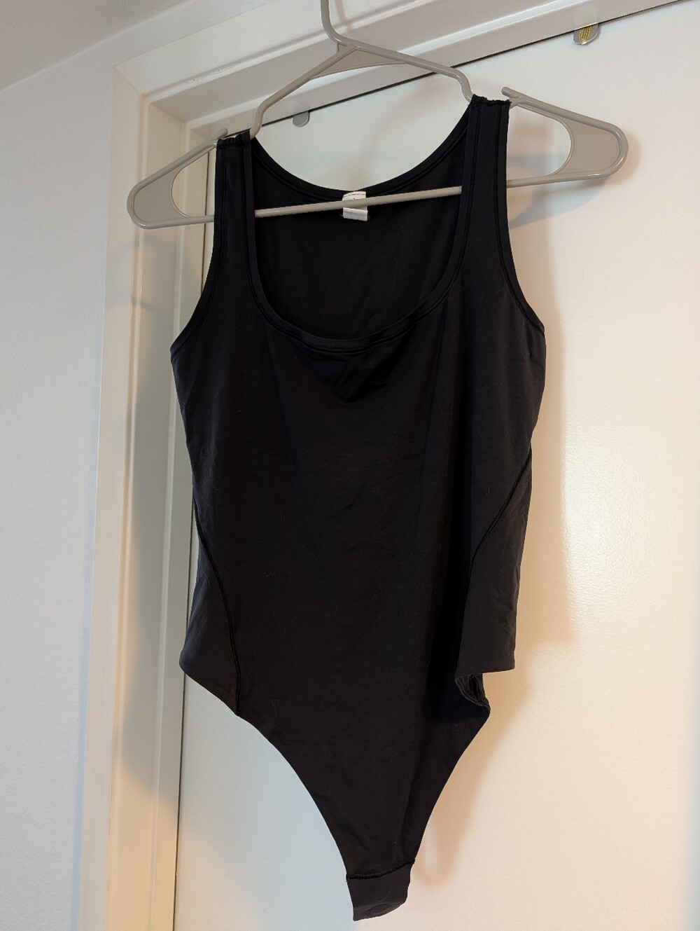 Lululemon Black Thong Sleeveless Bodysuit, Medium